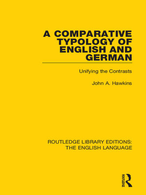 cover image of A Comparative Typology of English and German